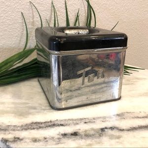 Chrome Queen Vintage Mid-Century Modern Tea Canister